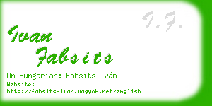 ivan fabsits business card